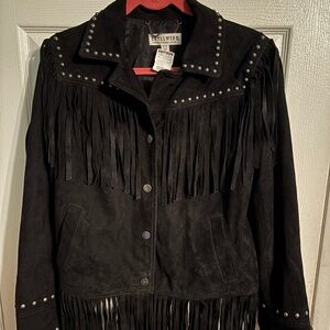 BNWT Idyllwild leather studded and Fringe Jacket